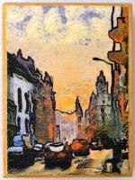 Beszedics Gábor (1957- ): Ferenciek tere, giclée, vászon, jelzett, 8×6 cm