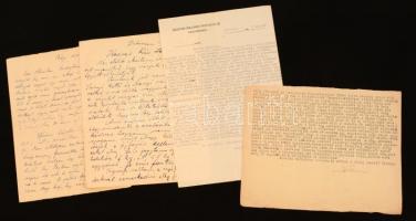1936-1939 4 db magyar nyelvű kézzel írt levél, nagyrészt családi ügyekben, nyilaskeresztesekkel kapcsolatos ügyeket is érintve, antiszemita felhangokkal