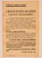 cca 1927-1928 A Magyar Revíziós Liga nagyméretű plakátja irredenta gondolatokkal, hajtott, 46x31 cm