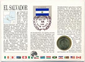 El Salvador 1984. 1C Cu-Ni "Kolombusz Kristóf" forgalmi pénzérme bélyeges borítékon 10c-s ...