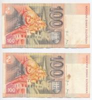 Szlovákia 2001. 100K (2x) T:III
Slovakia 2001. 100 Korun (2x) C:F