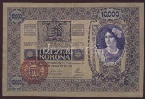 1918. 10.000K piros "Magyarország" körbélyegzővel T:II-