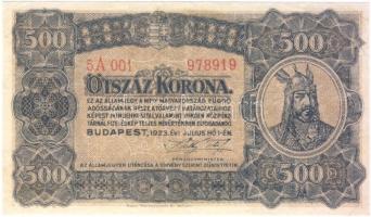1923. 500K "Magyar Pénzjegy..." T:II