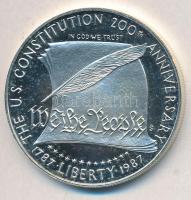 Amerikai Egyesült Államok 1987S 1$ Ag "Alkotmány 200. évfordulója" tanúsítvánnyal T:PP
US...