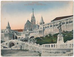 Budapest I. Halászbástya; hajtatlan panorámalap (b)