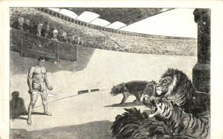 Magyarország imperialista szomszédainak martaléka / Hungarian irredenta propaganda art postcard, artist signed (EM)