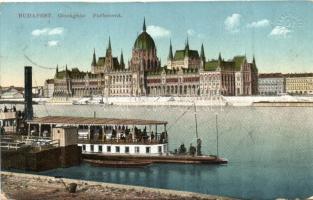 Budapest V. Parlament, gőzhajó - 2 db képeslap / 2 postcards
