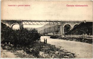 Kőrösmező, Jasina; Vasúti híd a galíciai határon, kiadja Kaufmann Ábrahám és fiai / railway bridge on the Galician border (EK)