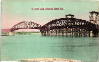 Baja, Az épülő Baja-Bátaszék vasúti híd, Wurmfeld Gyula kiadása