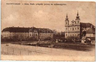 Nagyvárad, Oradea; Római Katolikus püspöki palota és székesegyház, kiadja Helyfi László / Catholic Bishop's Palace, cathedral (EK)