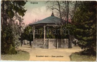 Sopron, Erzsébet-kert, Zene pavilon, kiadja Monsberger Gottfried