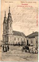Pancsova, Pancevo; Szerb templom, elemi iskola, kiadja Kohn Samu / church, school (Rb)