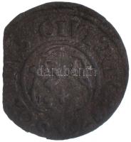 Livónia / Riga / Svéd megszállás 1647. Solidus Ag "Krisztina" (0,61g) T:2- ki.  Livonia / Riga / Swedish occupation 1647. Solidus Ag "Christina" (0,61g) C:VF cracked Krause KM# 21