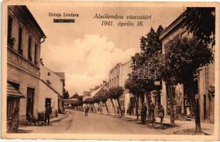 1941 Alsólendva, Dolnja Lendava; Utcarészlet, Alsólendva visszatért, kiadja Ernest Balkányi / street (EK)