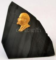 Levélnehezék Lenin fejjel, ásványkőre ragasztva, m:8 cm