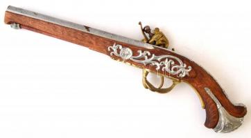 Replika maroklőfegyver, fém-fa, jelzés nélkül, h:41 cm