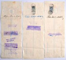 Budapest / Szerencs 1938-1941. 4db 10f - 2P 40f közötti névértékű, kitöltött váltó, köztük illetékbé...