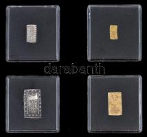 Japán / Tokugava-sógunátus / Meidzsi-kor ~1837-1869. 1 Shu Ag (~1,89g/0.880) + 2 Shu Au-Ag (~0,75g/a...