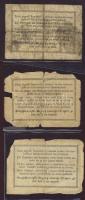 1848-49. Kis tétel "Kossuth bankó" 15kr, 30kr (2x), 10Ft (2x) T:V, 2Ft kincstári utalvány ...