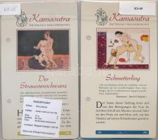 DN "Kámaszutra" 4db klf aranyozott Cu multicolor érem, német nyelvű leírással, tanúsítvánn...