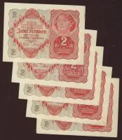 Ausztria/Osztrák-magyar Bank 1922. 2K (5x) T:I,I-