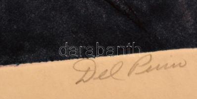 Del Penin (?-): Prueba de artista. Színezett rézkarc, papír, 25×31 cm