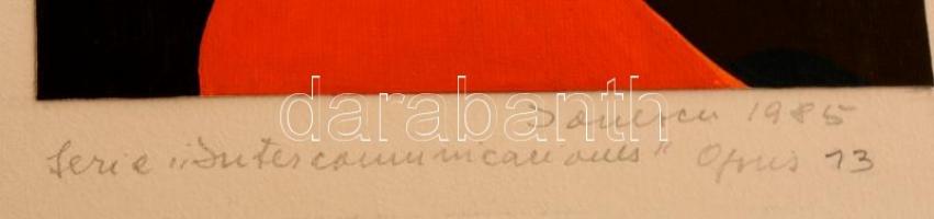 Janeren Ofrus (?-): Formák. Tempera, papír, 28×14 cm