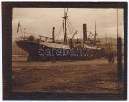 cca 1900 Abbazia, Lovrana; Tengerpart, kikötők, hajók - 5 db fotó 9×11 cm