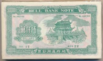 Kína DN Égetési pénz 50.000.000 névértékben (150x) eredeti csomagolásban T:I China ND Hell banknotes...