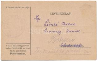 1918 A Cs. és kir. 82. gyalogezred Hadi Album szerkesztőségének levelezőlapja a Hadi Album kiadásáva...