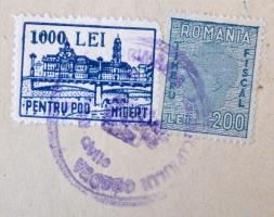 1947 Nagyváradi segélybélyegek okmányon