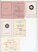 ~1970-1980. 5db-os vegyes kitüntetés adományozói okirat és igazolvány tétel, közte "Kiváló Társ...