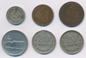 Vegyes: Hollandia 1905. 2 1/2c Br + Mongólia 1945. 20m Cu-Ni (2x) + Szerbia 1883. 5p Cu-Ni + 1904. 2p Br T:2,2- Mixed: Netherlands 1905. 2 1/2 Cent Br + Mongolia 1945. 20 Mongo Cu-Ni (2x) + Serbia 1883. 5 Para Cu-Ni + 1904. 2 Pare Br C:XF,VF