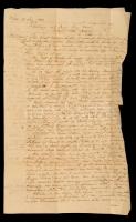 1800 Záborszky Antal (?-?) földesúr levele nemeskürti Bakó Gábor részére birtokügyekben, rányomott viaszpecséttel