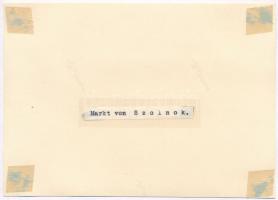 cca 1940 Szolnok Piactér, 2 db fotó hátoldalukon feliratozva, 18×13 cm