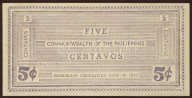 Fülöp szigetek/Negros Occidental Provincial 1942. 5c T:I