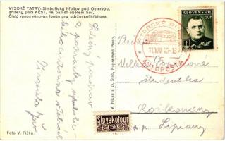 ~1940. Tátra, Magas Tátra, Vysoké Tatry; a hegy áldozatainak állított fakeresztek, a hátoldalon szlo...