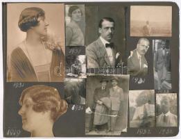 cca 1930 Debrecen dalosverseny; 16 db különböző méretű és keltezésű fotó kartonra ragasztva, felirat...