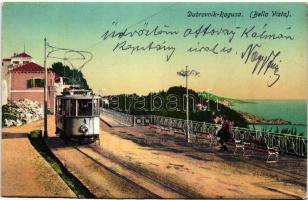 Dubrovnik-Ragusa, villamos, hátoldalon a III. partvédelmi zászlóalj tábori posta bélyegzésével / tram,  on the backside with the 3rd Coastal Defense Battalion's field post cancellation