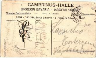 Rome, Roma; Gambrinus Halle, magyar sörház, vendéglő / Hungarian beer house, restaurant (EB)