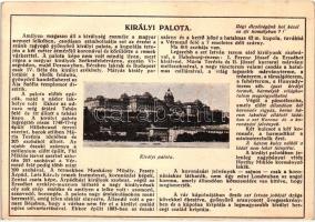 Budapest I. Királyi palota, leírás a vár történetéről; kiadja Farkasfalvi Kornél, Monostory felvétele (EB)