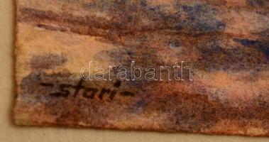 Sostarics Lajos (1896-1968): Lenin körút. Akvarell, papír, jelzett, 30x22 cm