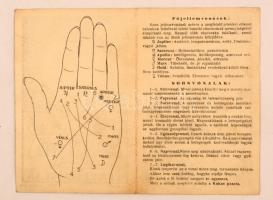 1933 Kakas paszta naptár, humoros útmutató tenyérjósláshoz. Összefirkált, 12×8 cm