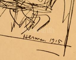 Herman Lipót (1884-1972): Vázlatok. Ofszet, papír, jelzett, szakadással, 24x29 cm