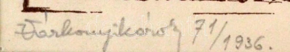 Várkonyi Károly (1910-2001): Erotikus ex libris Eugeni Kelemen, fametszet, papír, jelzett, 8×4 cm