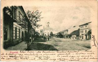 Poprád, Poprad; utcarészlet, kiadja Divald Adolf / street detail (Rb)