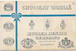 cca 1900 Gerbeaud Kugler Henrik kihajtható grafikus reklámboríték