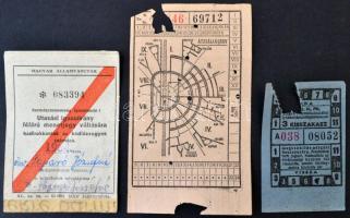 cca 1930-1960 Közlekedési jegyek 3 db