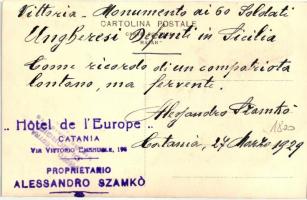 Vittoria; Cimitero, monumento soldati ungheresi defunti in Sicilia / cemetery, Hungarian military to...