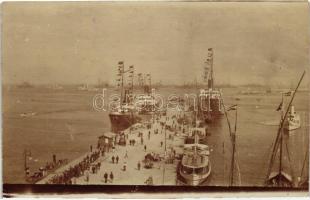 1911 Pola (?) Austro-Hungarian port, steamships, photo (EK)